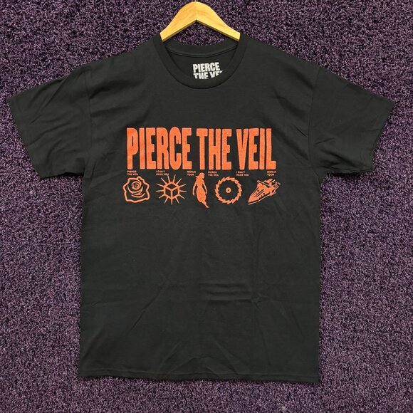 Pierce the Veil I Cant Hear You World Tour Band T-Shirt L - Picture 1 of 4